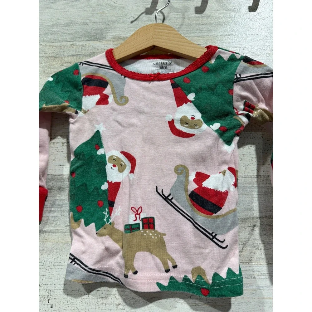 Carter's Dr Seuss Boutique Holiday Pajama Bundle Girls 18M Grinch‎ Santa